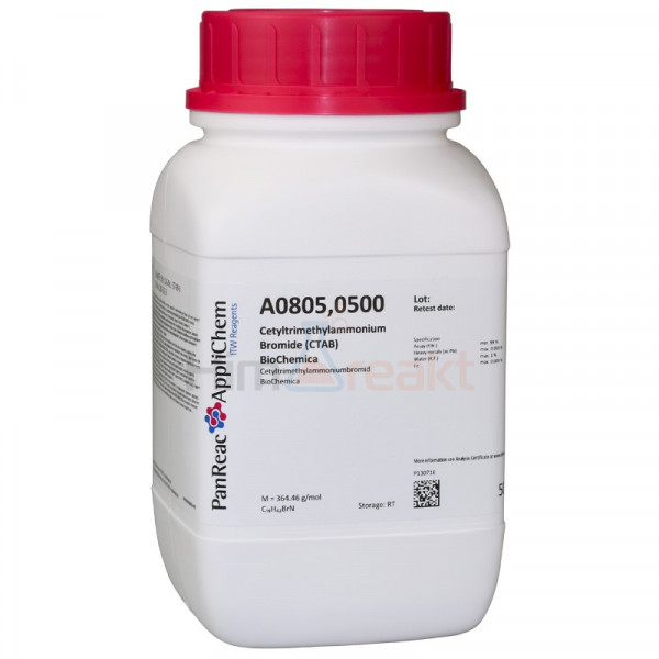 Цетилтриметиламмонийбромид,  для биохимии, &gt;99%,  AppliChem, 500 г A0805,0500