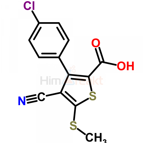 3-(4-Хлорфенил)-4-циано-5-(метилтио)тиофен-2-карбоновая кислота