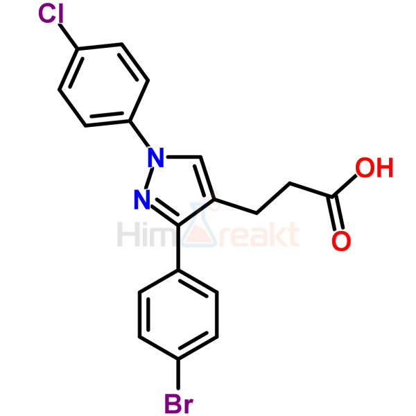 3-(4-Бромфенил)-1-(4-хлорфенил)пиразол-4-пропионовая кислота
