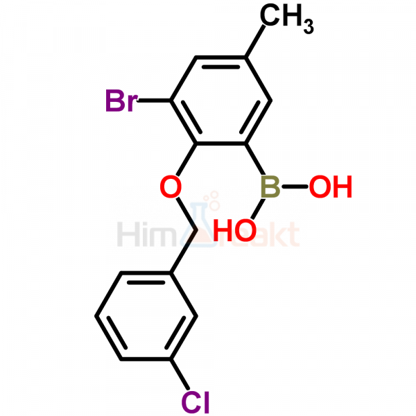 3-Бром-2-(3'-хлорбензилокси)-5-метилфенилборная кислота