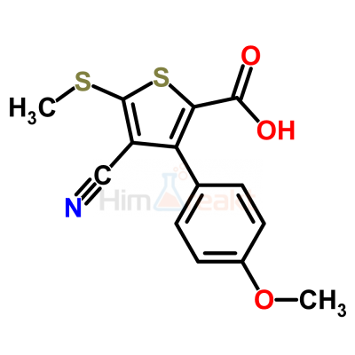 4-Циано-3-(4-метоксифенил)-5-(метилтио)тиофен-2-карбоновая кислота